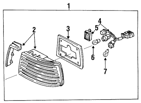 1993 Honda Accord Combination Lamps Taillight Assy., R. Diagram for 33500-SM2-A71