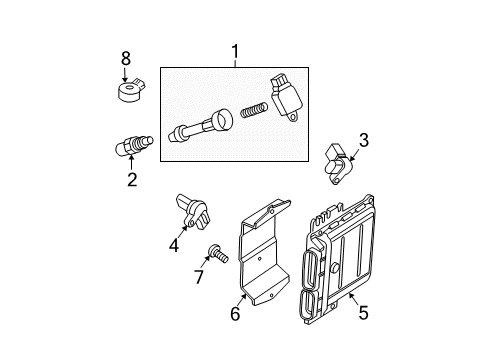 2007 Nissan Pathfinder Ignition System Engine Control Module Diagram for 23710-ZP50B