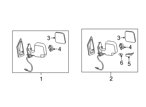 2004 GMC Savana 3500 Outside Mirrors Mirror, Outside Rear View (Reflector Glass Only) Diagram for 88944461