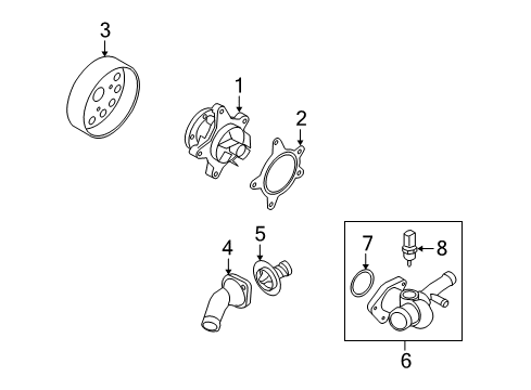 2010 Kia Soul Powertrain Control Pulley-Coolant Pump Diagram for 252212B000