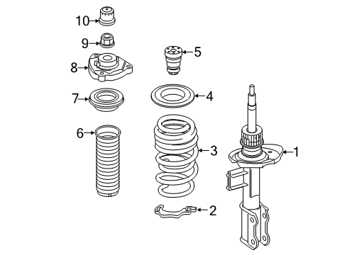 2017 Infiniti QX30 Struts & Components - Front Cap-Front Shock Absorber Diagram for 56204-5DA0A