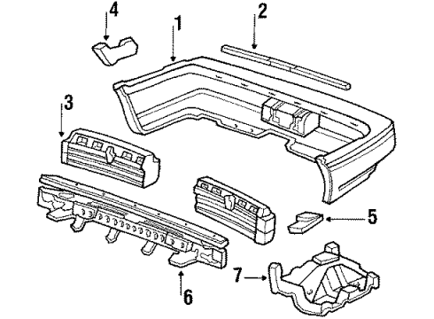 1987 Acura Legend Rear Bumper Hook, Right Rear Tie Down Diagram for 74657-SD4-660