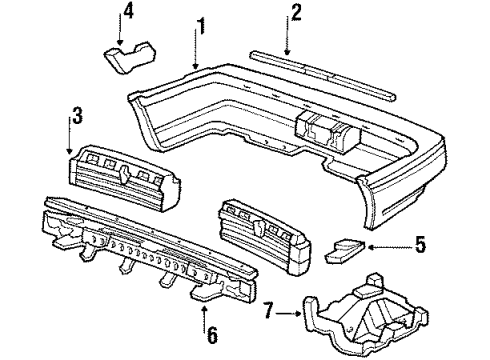 1990 Acura Legend Rear Bumper Clip, Right Rear Corner Slide Diagram for 71591-SD4-003