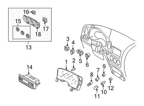 2004 Ford Expedition A/C & Heater Control Units Instrument Cluster Diagram for 4L1Z-10849-CA