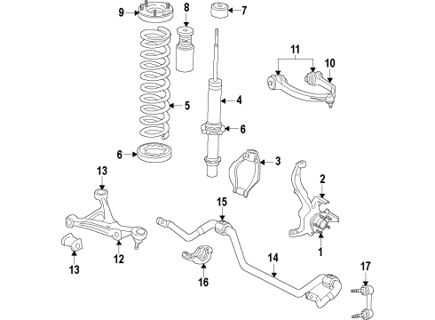2011 Chrysler 300 Front Suspension Components, Lower Control Arm, Upper Control Arm, Ride Control, Stabilizer Bar Front Coil Springs Diagram for 68031652AB