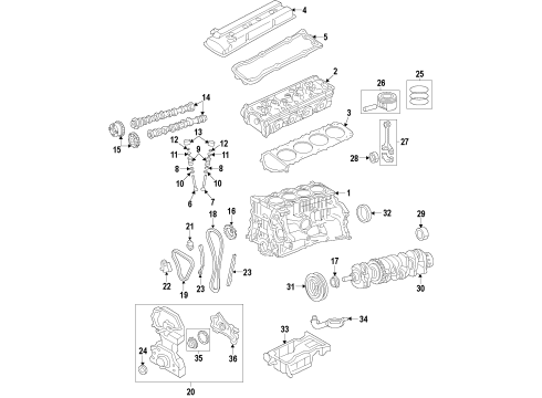 1997 Nissan 200SX Engine Parts, Mounts, Cylinder Head & Valves, Camshaft & Timing, Oil Pan, Oil Pump, Crankshaft & Bearings, Pistons, Rings & Bearings, Variable Valve Timing Cover Assy-Front Diagram for 13500-0M301