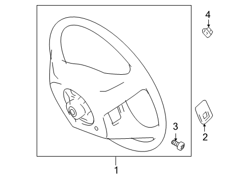 2010 Toyota Sienna Steering Column, Steering Wheel & Trim Steering Wheel Diagram for 45100-08070-E0