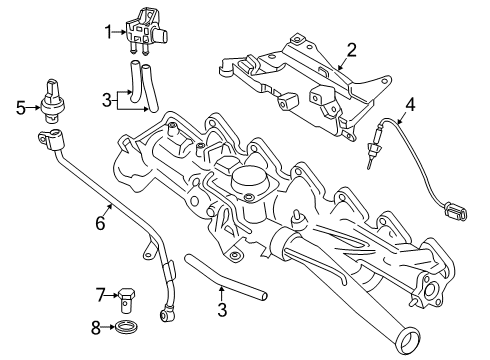 2018 BMW 540d xDrive Emission Components Exhaust Temperature Sensor Diagram for 13628576316