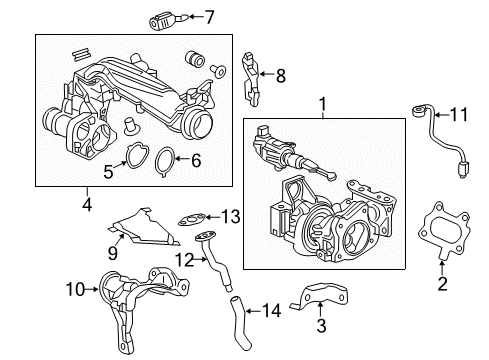 2018 Honda Civic Turbocharger Turbocharger Assembly Diagram for 18900-5PA-A01