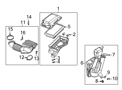 2006 Saturn Ion Filters Air Cleaner Body Grommet Diagram for 24577646