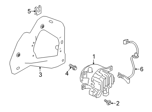 2019 Nissan Maxima Fog Lamps Lamp Fog RH Diagram for 26155-4GA0B