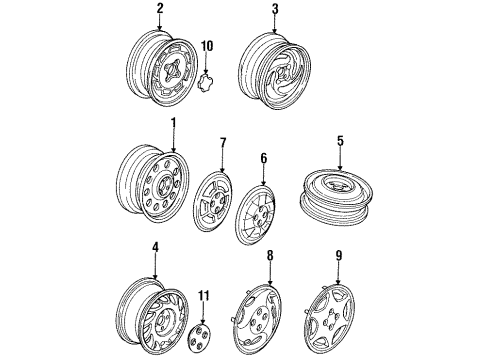 1994 Saturn SW1 Wheels Wheel Trim Cover ASSEMBLY Diagram for 21012024