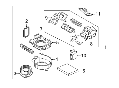 2015 Infiniti QX70 Blower Motor & Fan Case-Blower Diagram for 27235-1BP0B