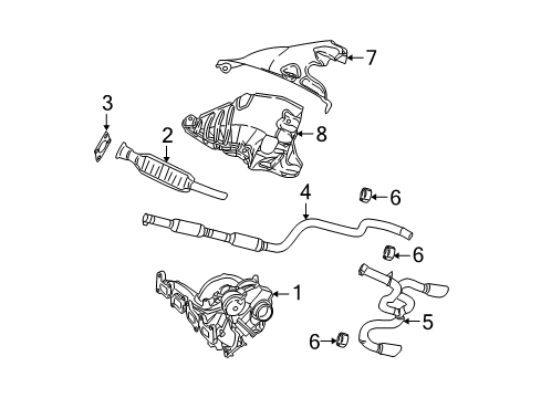 2005 Dodge Neon Exhaust Components, Exhaust Manifold Exhaust Muffler Diagram for 5273673AA