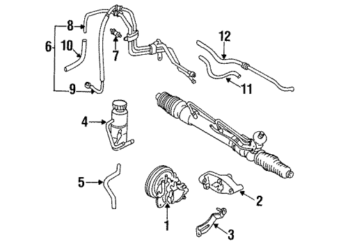 1995 Kia Sephia P/S Pump & Hoses, Steering Gear & Linkage Pump Assembly-Power Steering Diagram for 0K20432600B