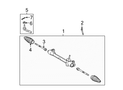 2010 Scion xD Steering Column & Wheel, Steering Gear & Linkage Gear Assembly Diagram for 45510-52211