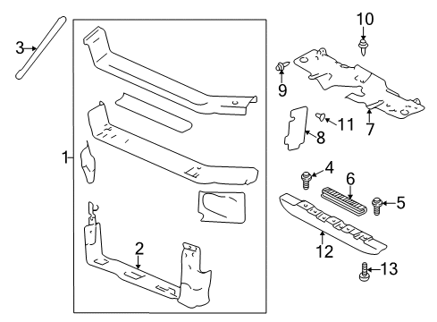 2003 Chevrolet Impala Radiator Support Diagonal Brace Diagram for 15783983