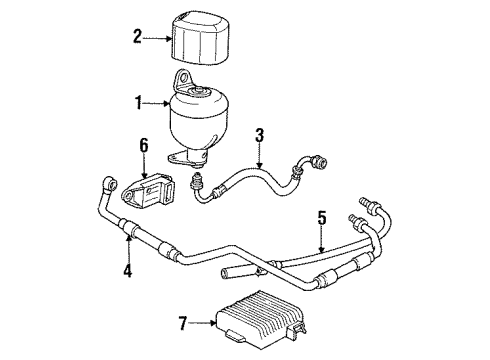 1991 BMW 735i Auto Leveling Components Feed Line Diagram for 37131134415