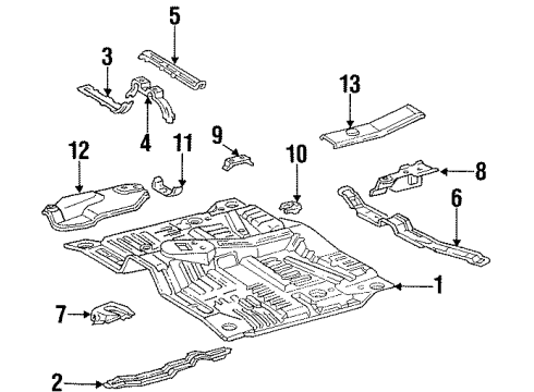 1994 Toyota T100 Cab - Floor Rear Crossmember Diagram for 57605-34010