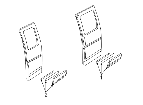 2001 Chevrolet Express 2500 Exterior Trim - Side Door Molding Asm, Intermediate Side Door *Pewter Diagram for 15072435