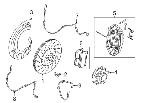2020 BMW M5 Anti-Lock Brakes Protection Plate Left Diagram for 34117991035