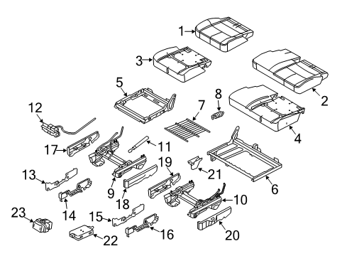 2010 Lincoln MKT Heated Seats Seat Support Diagram for AE9Z-74606A50-F