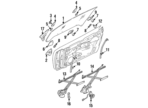 1997 Dodge Avenger Front Door Switch-Window Diagram for MB920564