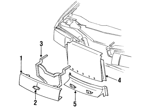 1993 Chevrolet Cavalier Grille & Components Cover-Radiator Grille Opening Diagram for 22545320