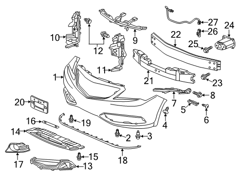 2014 Acura ILX Automatic Temperature Controls Base, Front License Diagram for 71145-TX6-A00