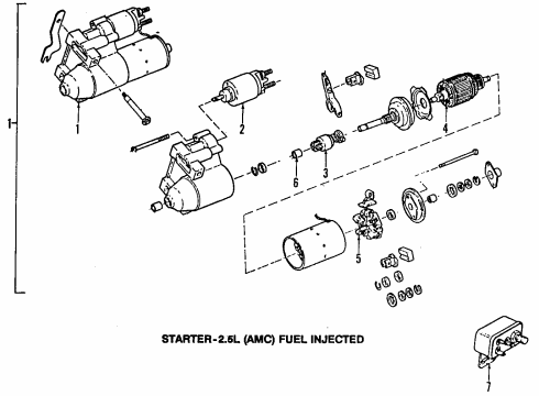 1988 Jeep Comanche Starter Electrical Starter Diagram for 4796981AB