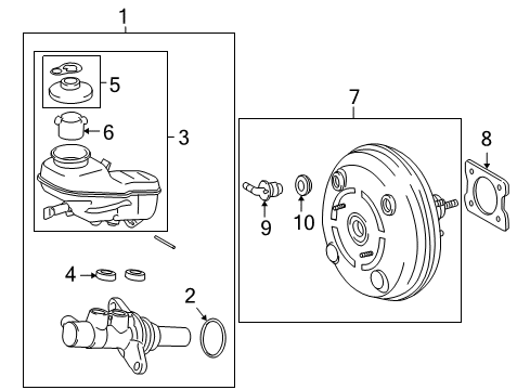 2010 Toyota Corolla Hydraulic System Power Booster Diagram for 44610-12A81