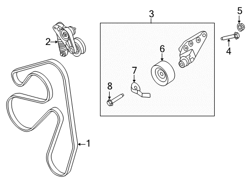 2012 Ford Edge Belts & Pulleys Serpentine Belt Diagram for BT4Z-8620-F