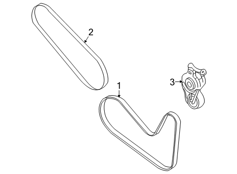 2008 Ford Taurus Belts & Pulleys Power Steering Belt Diagram for 7T4Z-8620-D