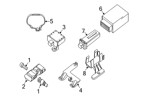 2009 BMW X3 Tire Pressure Monitoring Tire Pressure Sensor Control Module Diagram for 36236782802