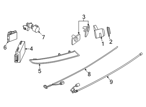 2022 BMW X3 Electrical Components - Rear Bumper CONTROL UNIT FOR TRAILER HIT Diagram for 63115A056D0
