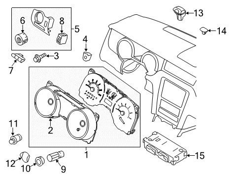 2010 Ford Mustang Switches Cluster Assembly Diagram for AR3Z-10849-EB