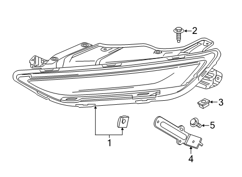 2021 Chevrolet Blazer Daytime Running Lamp Components Daytime Run Lamp Diagram for 84856651
