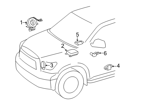2021 Toyota Tundra Air Bag Components Side Sensor Diagram for 89831-0C120