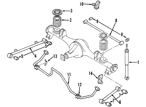 2002 Isuzu Rodeo Rear Axle, Stabilizer Bar, Suspension Components Bar Stab, RR. Suspension Diagram for 8-97253-706-0
