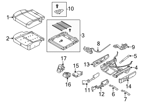 2013 Lincoln MKT Power Seats Seat Cushion Pad Diagram for DE9Z-7463841-B