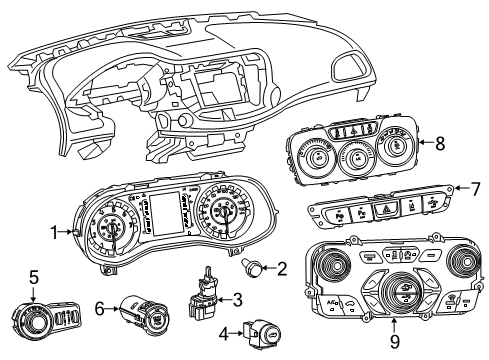 2017 Chrysler 200 Switches Cluster-Instrument Panel Diagram for 68310005AA