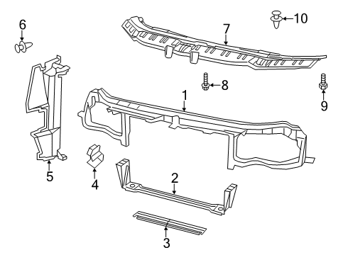 2015 Chrysler 300 Radiator Support Panel-Close Out Diagram for 68227211AC