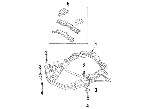 1999 Chrysler LHS Suspension Mounting - Front INSULATOR-Cradle Diagram for 4782240AA
