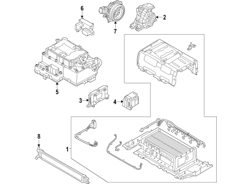 2021 Kia Niro Battery - Chassis Electrical Traction Motor Assembly Diagram for 365002BDE0