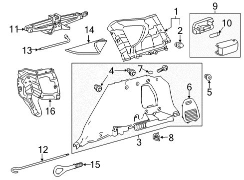 2013 Toyota RAV4 Bulbs Tool Bag Diagram for 09120-10040