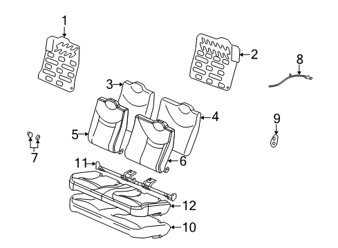 2003 Saturn Ion Rear Seat Components Pad, Rear Seat Cushion Diagram for 22716945