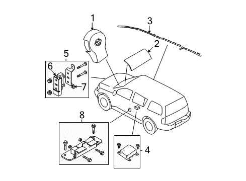 2007 Nissan Xterra Air Bag Components Kit-Service, AIRBAG Instrument Diagram for 98555-EA082