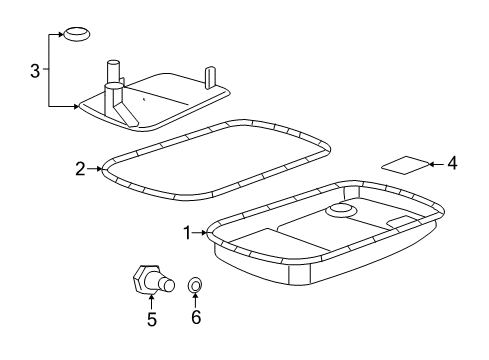 2010 Saturn Sky Transmission Transmission Pan Diagram for 96043180