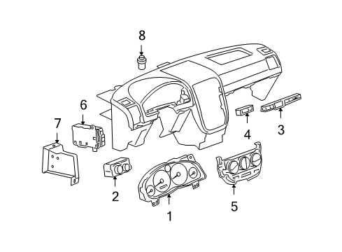 2008 Chevrolet Uplander A/C & Heater Control Units Dash Control Unit Diagram for 25783272