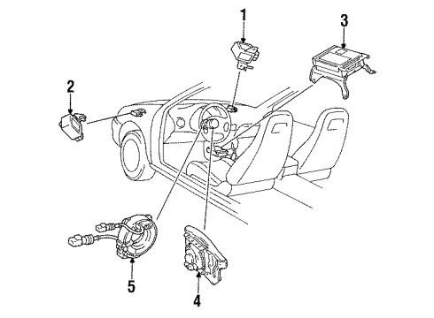 1994 Toyota Paseo Air Bag Components Sensor, Air Bag, Front Diagram for 89173-19065